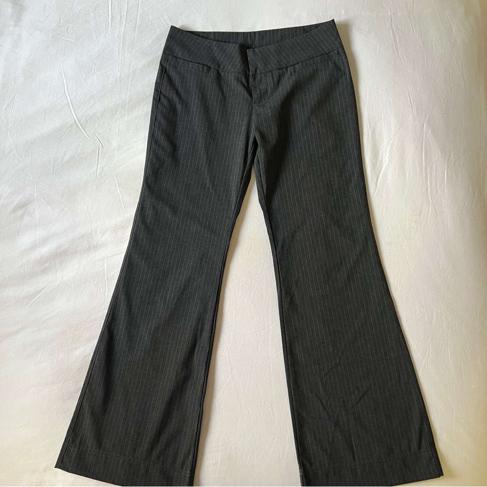 Grunge Pinstripe Pants John Galt Brandy Melville Size Small Dark Grey